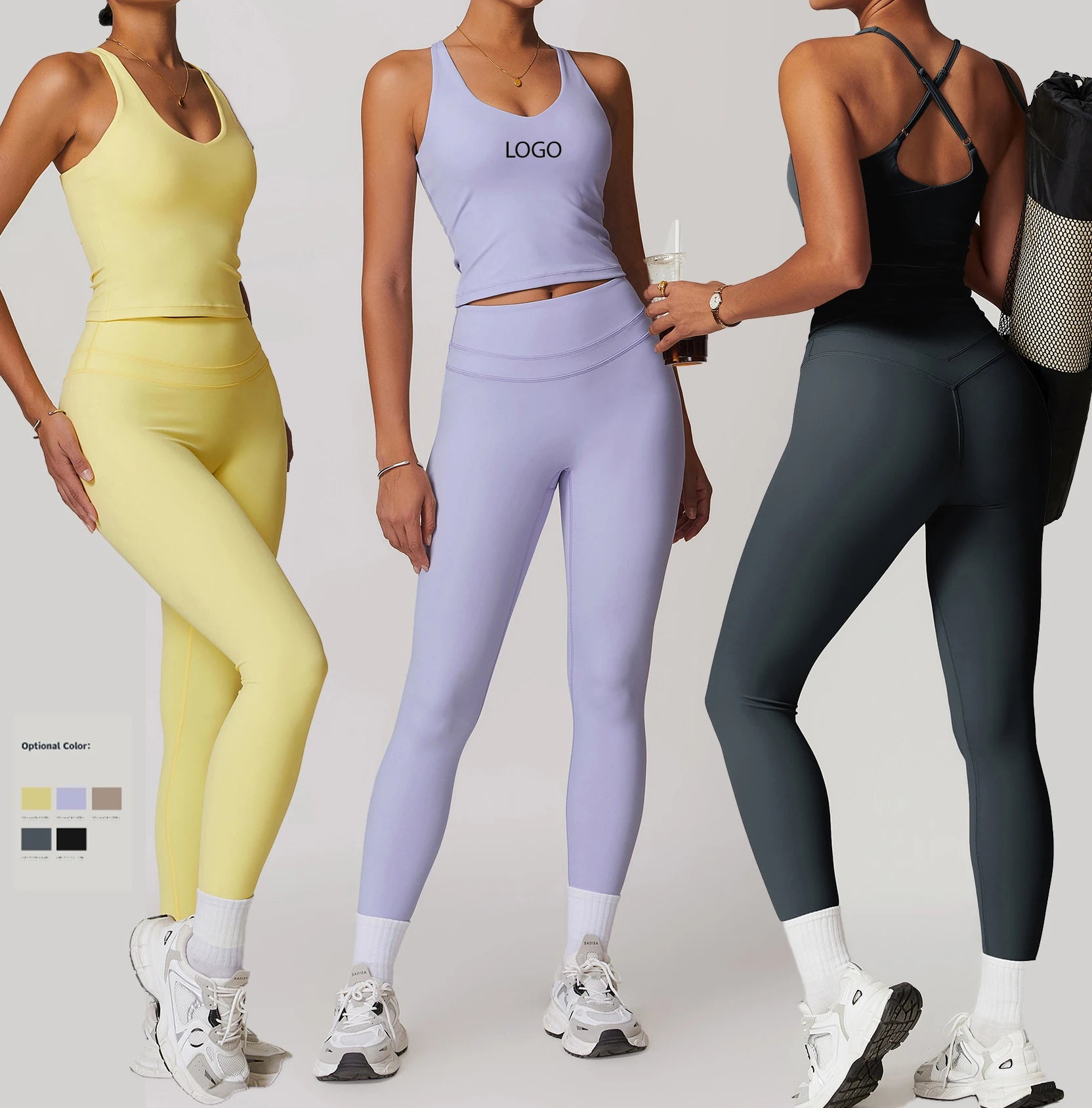 Wholesale Customization 2 Piece Active Wear Set Women Gym Workout Yoga Sets High Quality Gym Fitness Sets Woman Workout Clothing