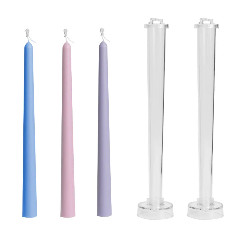 DIY Homemade  Candle Making Mold Supplies for Parties 10 Inch Clear Plastic Arylic Taper Candle Mold
