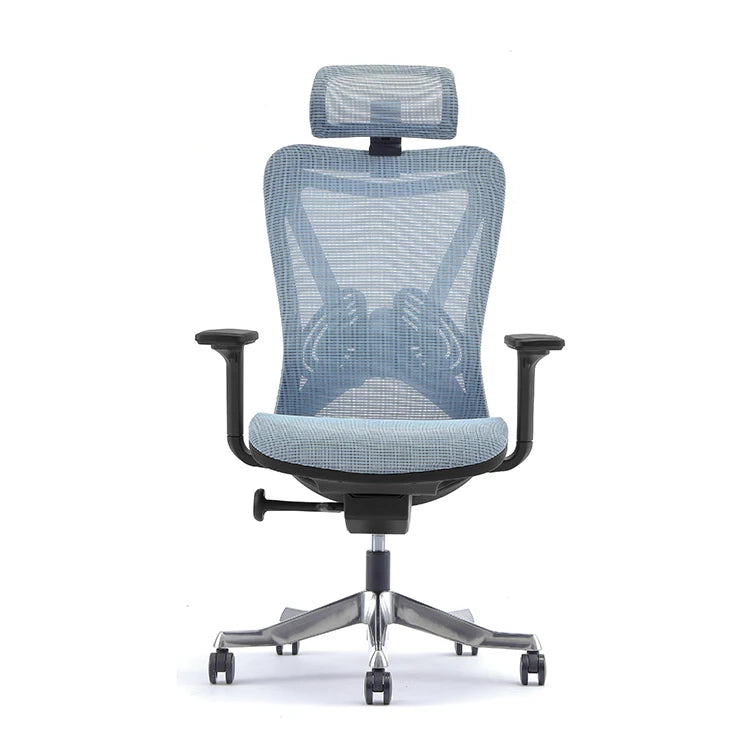 2023 Modern Design High Back Blue Fabric Office Chair With Headrest for Commercial Used Sillas De Oficina