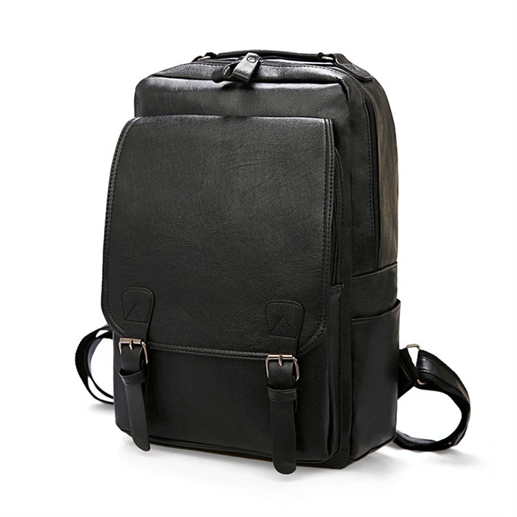 Oem Retro Plain Multifunction Smell Proof Fashion Black Small Boys Backpack Leather