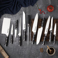 Grandsharp Chef Knife Set German Stainless Steel Kitchen Knives Santoku Boning Bread Paring Cleaver Knives Pakkawood Handle