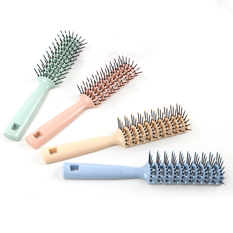 Wholesale Fashion Salon Curling Comb Barber Styling Plastic Comfortable Detangling Hair Brush