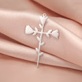 Fashion Stainless Steel Rose Flower Charm Gold Color Rose Cross Pendant  Jewelry Accessories for Necklace Bracelet
