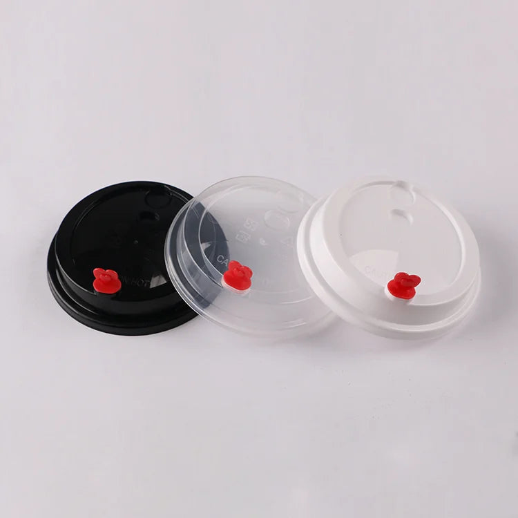 Wholesale 90mm Plastic Leakproof Cup Lid Injection PP Cups for Hot/Cold Beverages Take Away Cover for Plastic Cups