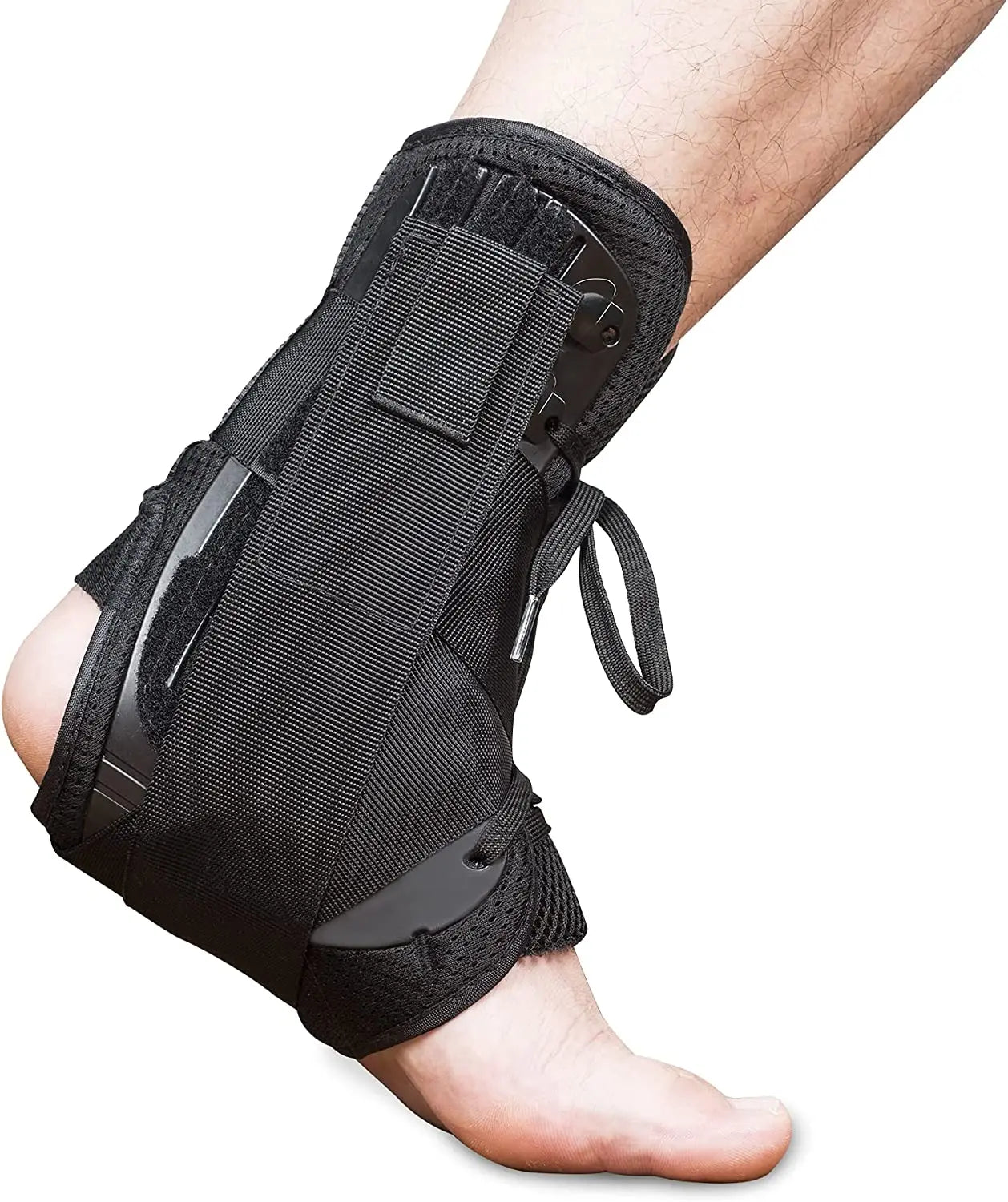 HKJD Professional Protection Adjustable Lace up Compression Ankle Brace for Ankle Sprain and Plantar Fasciitis