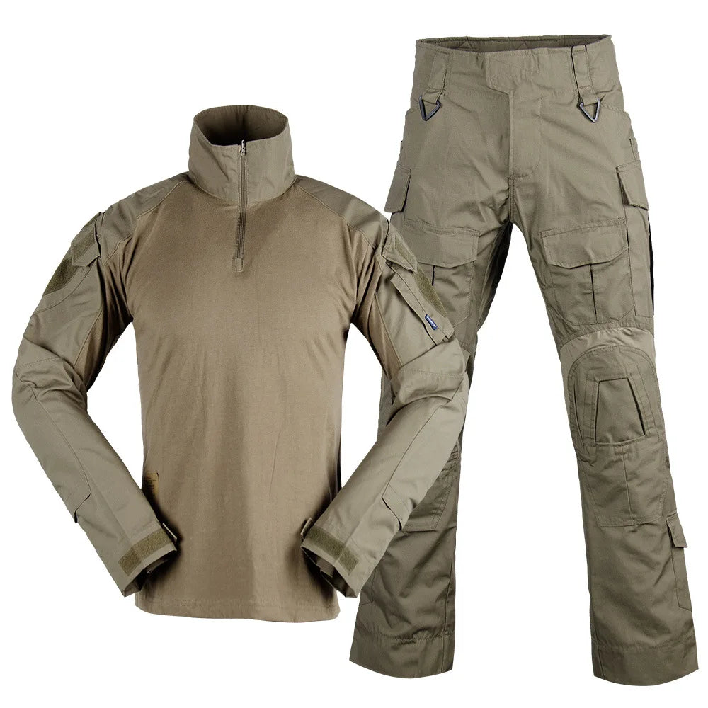 G3P Men's Tactical Frog Shirt Long Sleeve for Outdoor Sport Training Frogman Set Tactical Pant MC Outdoor Working Uniforms