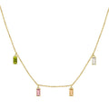 RINNTIN EQN38 Trendy Fine Jewelry 925 Silver Multi-Color Necklace Satellite 14K Gold Plated Wholesale Necklaces for Women