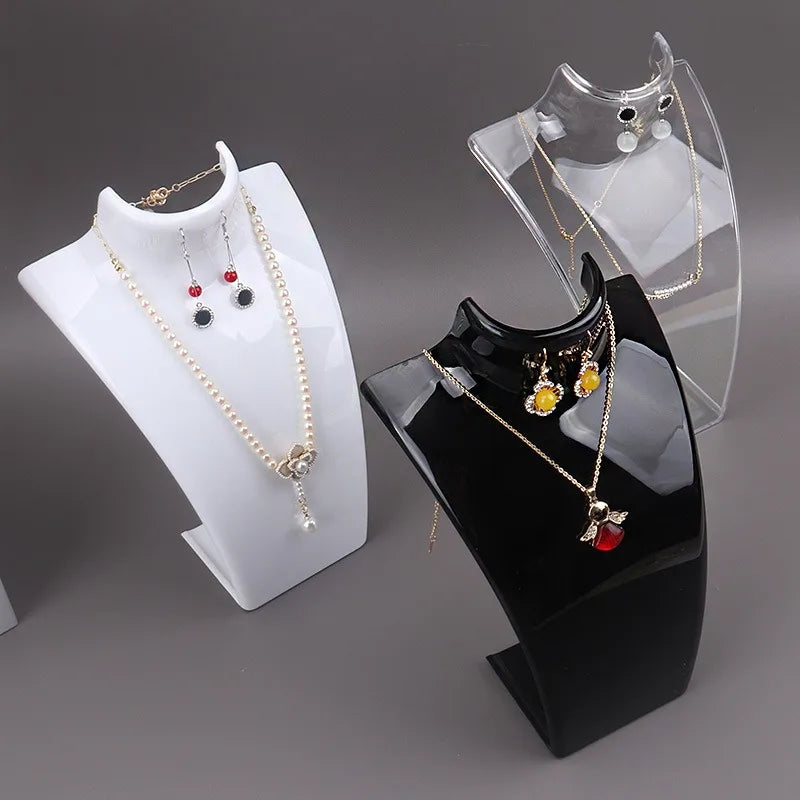 Fashion Plastic Jewelry Mannequin Display Stand Necklace Earrings Rings Bust for Jewelry Store Showcase