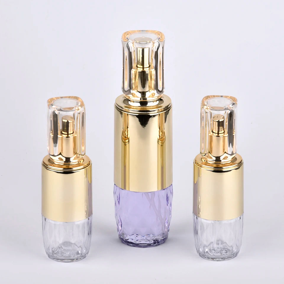 60ml 100ml Glossy White Acrylic Round Shape Mist Lid Spray Bottle Hair Products Custom Plastic Lotion Bottle