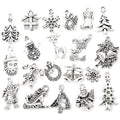 20pcs/set Christmas Style Charm Christmas Tree Santa Claus Crutch for Earring Necklace Pendant DIY Handmade Craft Jewelry Making
