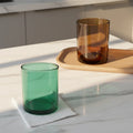 Custom Logo Cylinder Glass Candlestick Holder with Lid Eco-Friendly for Home Decoration