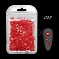 BIN 200 Pcs Mixed Size Silver Beads Nail Art 3D Flower Nail Charms Rhinestone for Acrylic Nail Decorations