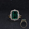 Starsgem 18k Yellow Gold 11*8.5mm  Hydrothermal Emerald Ring