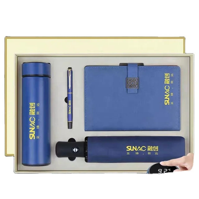 Latest New Year Corporate Gift Sets Innovative Giveaways Corporate Business Vacuum Cup Umbrella Bank Company Gift Set