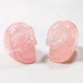 Huiying Cheap Price 2 Inch Hand Carved Natural Decorative Paperweight Crystal Rose Quartz Skulls Head for Gifts Crafts