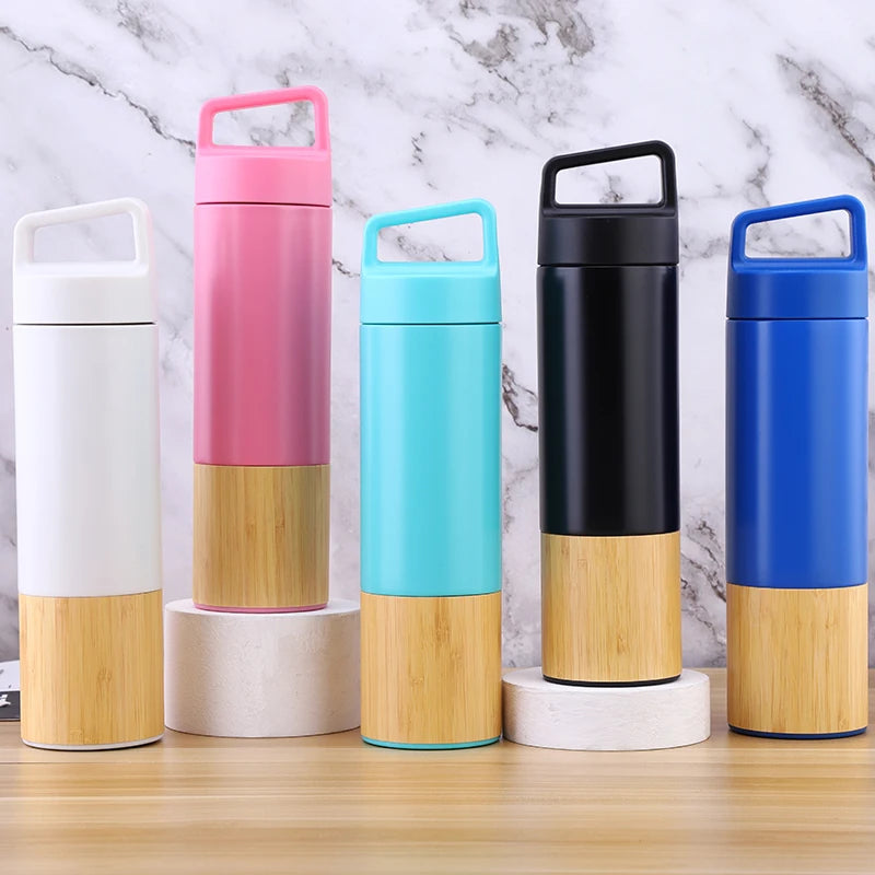 304 Stainless Steel Custom Logo Thermos Vacuum Flask 350ml/500ml Eco-Friendly Portable Desktop Use 12-24hrs Thermal Insulation