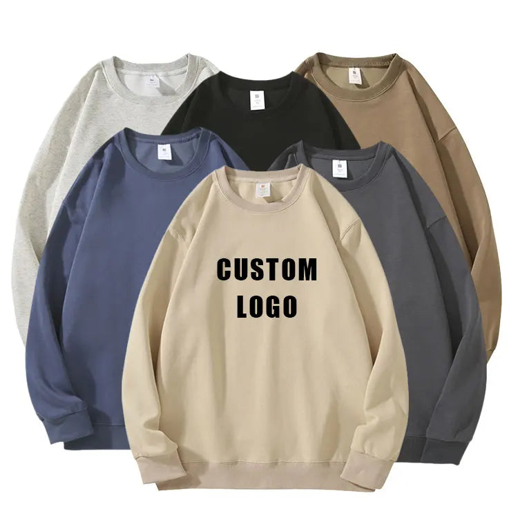 Unisex Clothing Solid O Neck Pullover Casual Fashion Loose Long Sleeve Sweatshirt