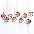 Hot SellingRound Pendant Different Flowers Girls Cute Promotion Free Gift Colorful  DIY Dry Flower Necklace Jewelry