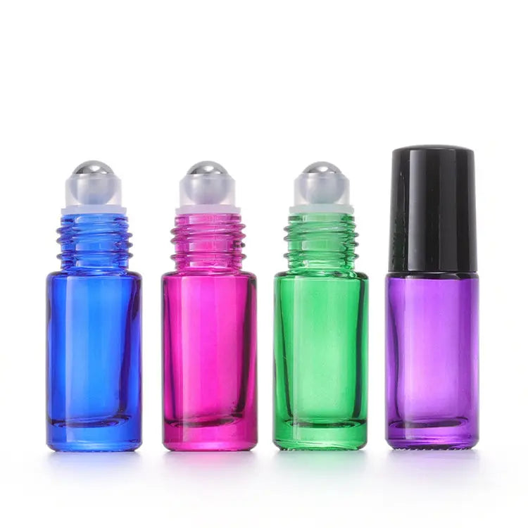 Empty 10 ml 5 ml 3ml 5ml 6ml 8ml 10ml Frosted Amber clear Perfume Glass Roller Bottles Roll on Bottle for Essential Oil