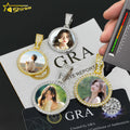Factory Wholesale VVS Moissanite Circle Pendants Round 925 Silver Men Memory Photos Picture Pendant Charm Jewelry Manufacturer