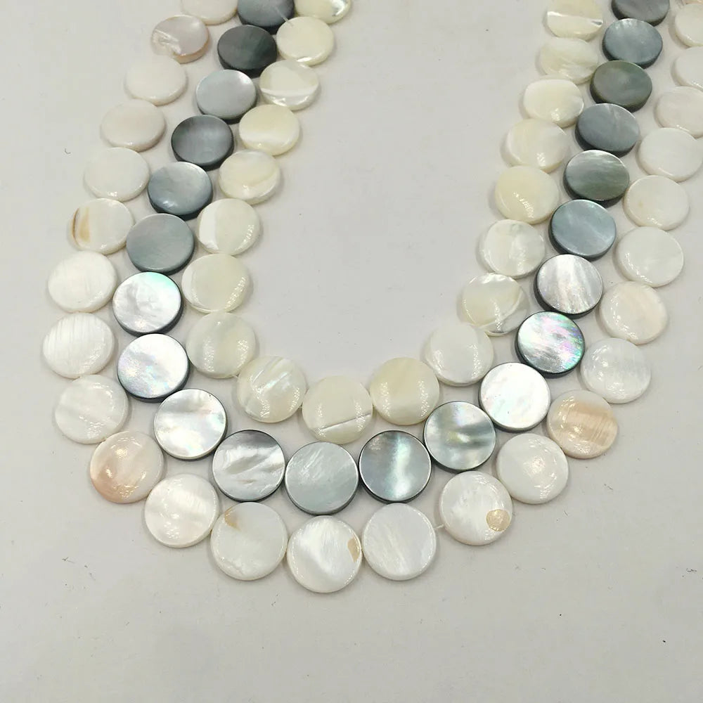 Wholesale Price 38 cm 10/15 mm Round Nature Shell in Strand DIY BEADS for Jewelry Making