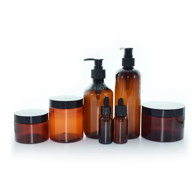 Pet Bottle Factory 60ml PET Reusability Amber Spray 100ml 120ml 200ml 250ml Pump Brown Plastic Bottles for Bath