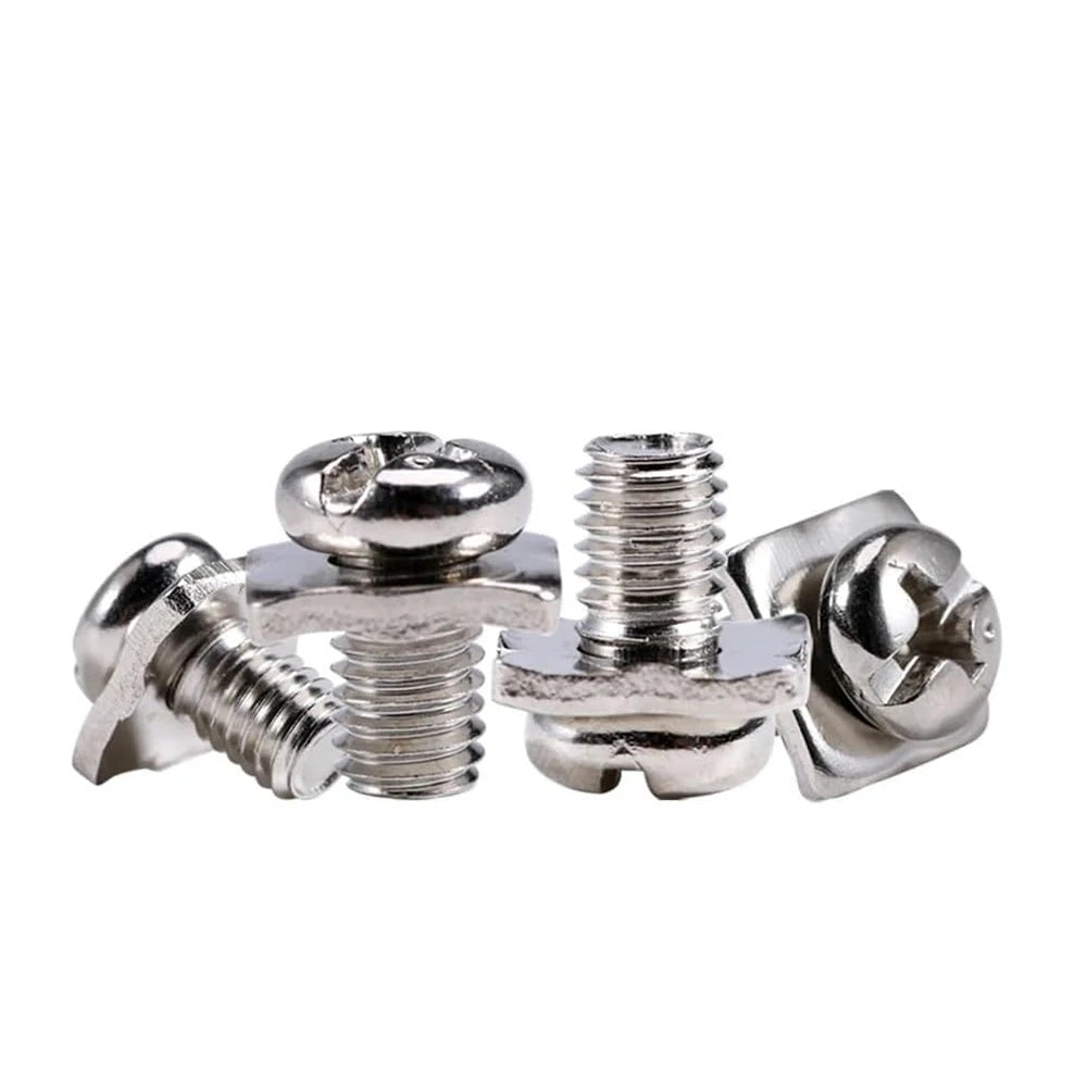 Nickel-plated Cross Round Head Two Combinations of Flat-tailed Bolts With Pan Head Screws Terminal M3M3.5M4 Four-way Pads