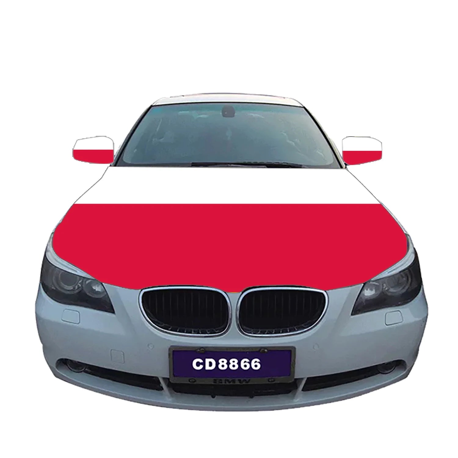 Custom Car Mirror Cover Bonnet Flags 100%Polyester Custom Poland Polish Car Hood Flag