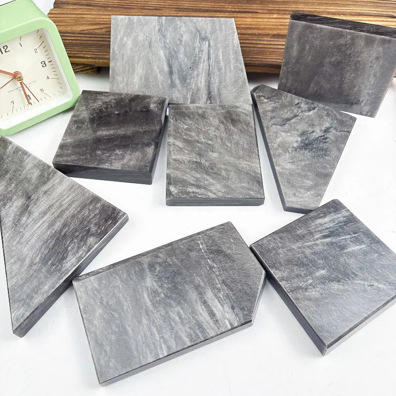 Factory Sale Polished Natural Stone Slice Healing Crystals Silver Obsidian Slab
