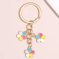 Creative Gift Souvenirs Summer New Hot Colorful Flower Key Chain Bag Car Pendant 3D Alloy Keychain