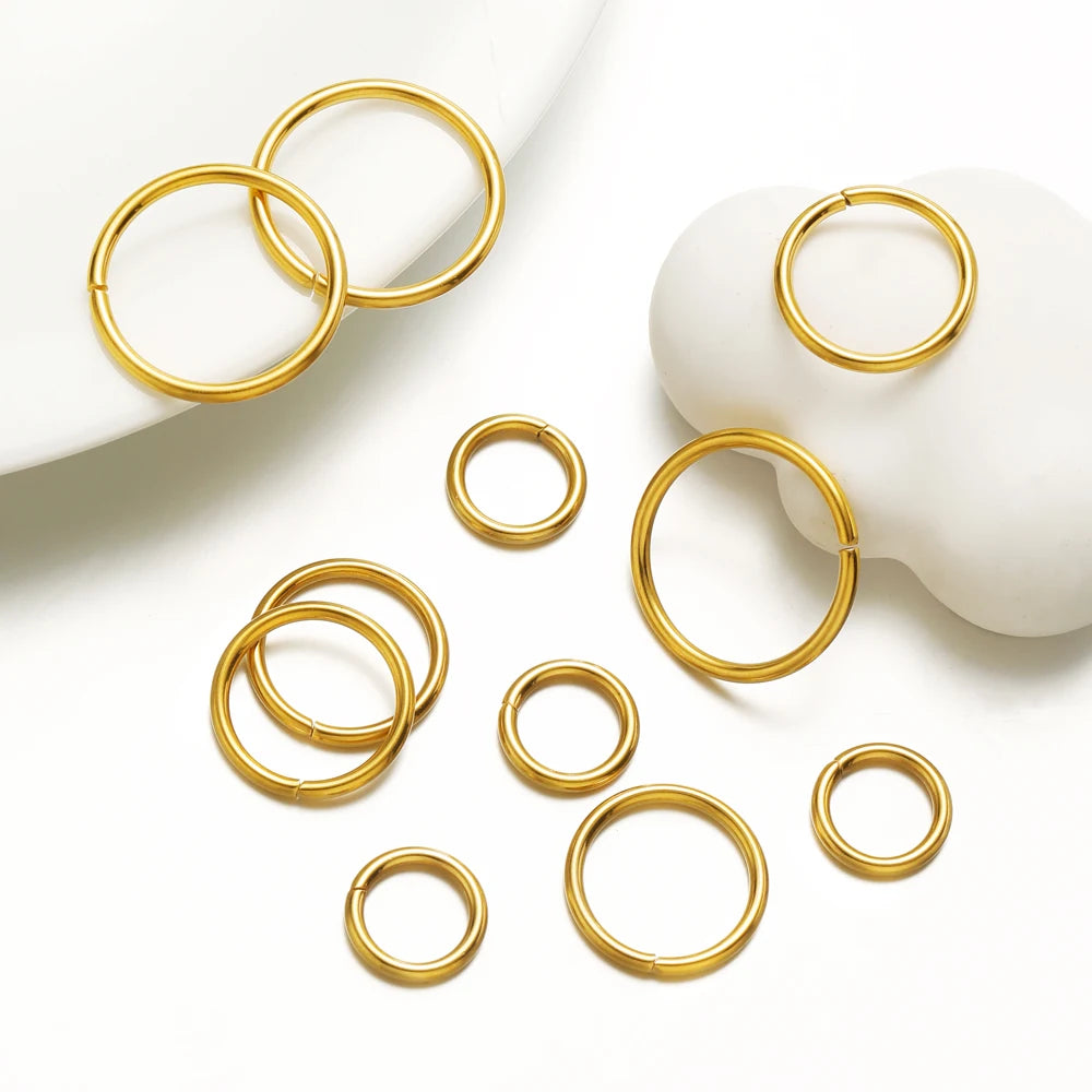 20pcs Fashion Stainless Steel Closing Ring Connectors for DIY Necklace Accessories Jewelry Findings Wholesale
