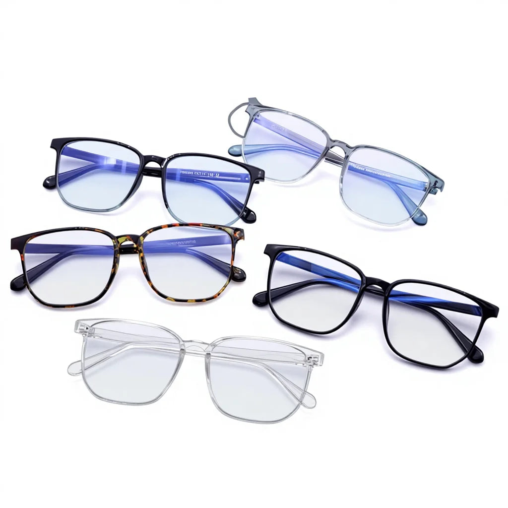 Luxury Fashion TR 90 Clear Frame Anti Blue Light Block AC Lenses Unisex Optical Eyeglasses for Reading