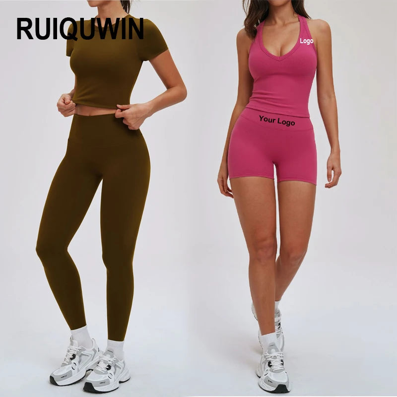 RUIQUWIN 2026 OEM Custom Gym Fitness Yoga Sets 5 Piece Sports Yoga Suit Fitness Sport Wear Yoga Active Wear Set