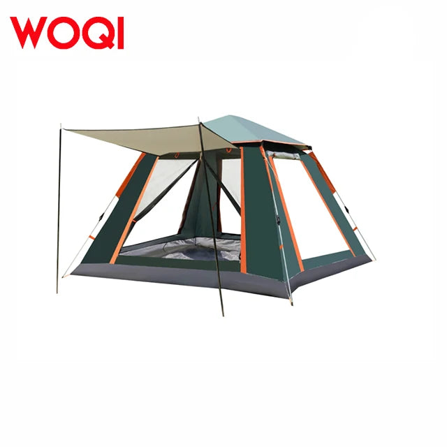WOQI Family Tent Easy Installation Waterproof Windproof 4 Large Mesh Window Portable Carry Bag All Seasons Outdoor Beach Usage