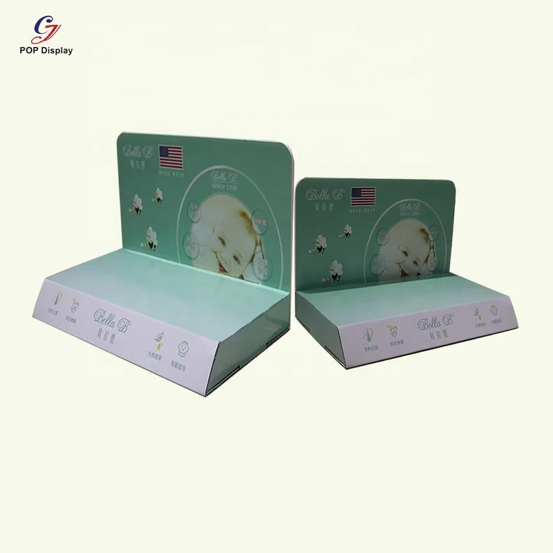 Recycled Material CMYK Logo Printing Paper Retail Display Boxes POP Countertop Cardboard Corrugated Tabletop Desk Display Food