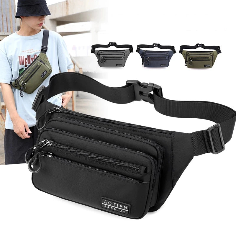 Boy Outdoor Travel Chest Bag Storage Pocket Mens Waterproof Designer Fanny Packs Custom logo Waist Bag
