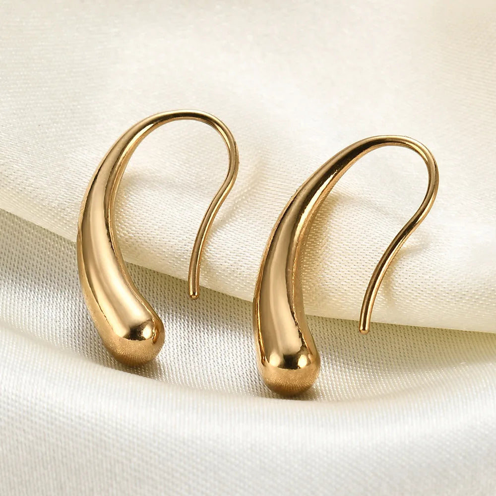 2024 Droplet Hook Earring Water Drop Dangle Earring Wedding Bar Waterproof Ear Threader Minimalist Jewelry Earrings for Women