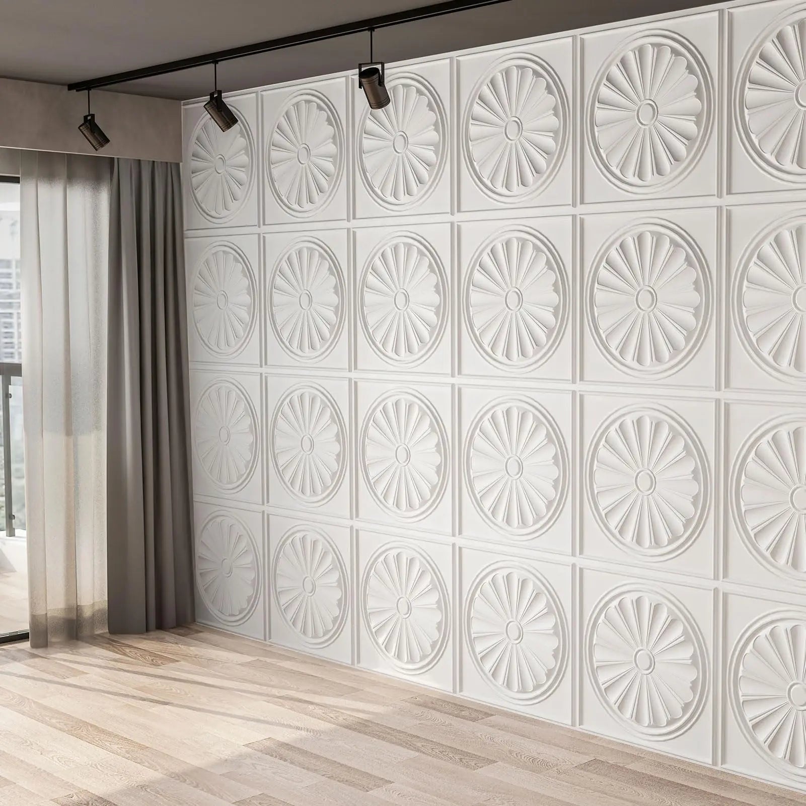 Art3d PVC 3D Geometry Texture Wall Panels 50cm Jagged Matching-Matt White for Residential and Commercial Interior Decor