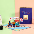 Pop up Card Happy Birthday Train Funny Handmade 3D Greeting Cards With Envelope Birthday Card for All Occasion