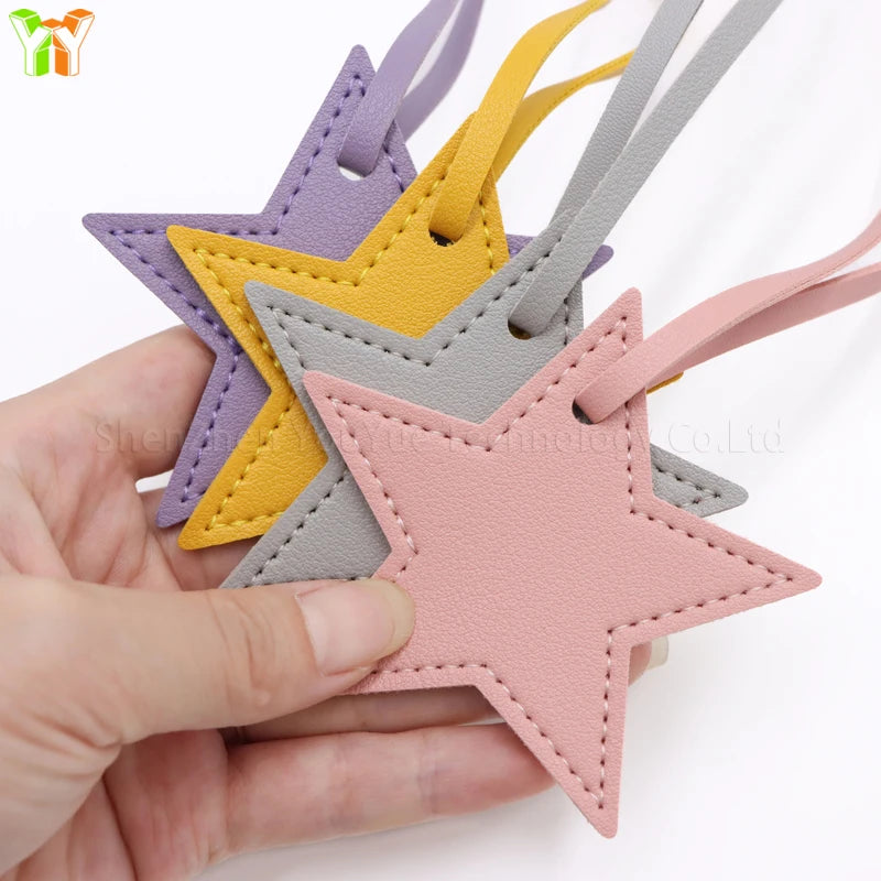 Quick Ship Leather Star Charm Cute DIY Star Pendant Tote Bag Accessory Pendant Tag Keychain DIY Handmade Bag Accessories