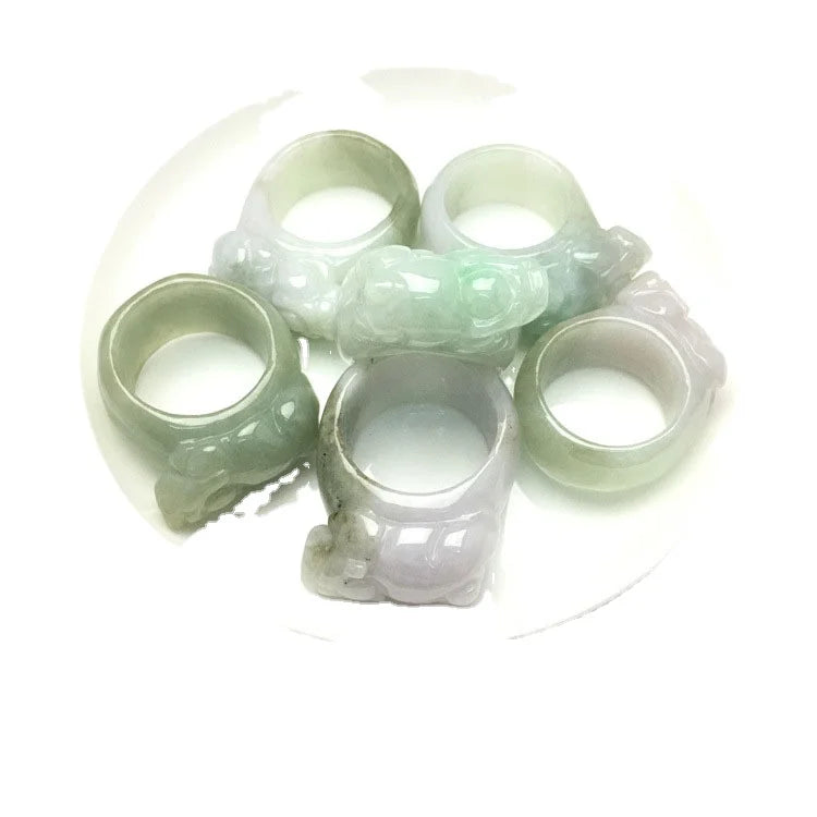 Burmese Jade Article a Jadeite Brave Ring Jade Article a Jadeite Brave Ring Jade Ring Manufacturer Wholesale