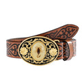 Custom Alloy Plate Buckle Glow-in-dark Men's Vintage Luxury PU Leather Business Casual Belt