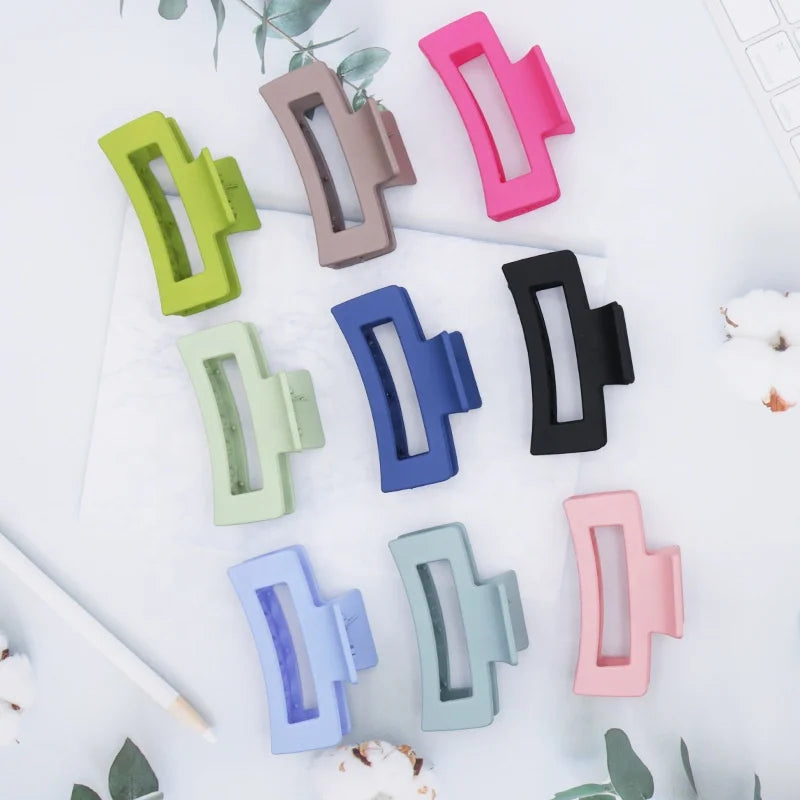 Bulk Solid Multi Colour 8.5cm Hair Clamp Accessories Large square Women Hairclaw Designers Custom Matte Wholesale Hair Claw Clip