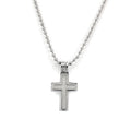 Small Stainless Steel Cross Pendant Necklace Elegant Cute Silver Cross Charm Necklace for Men and Women
