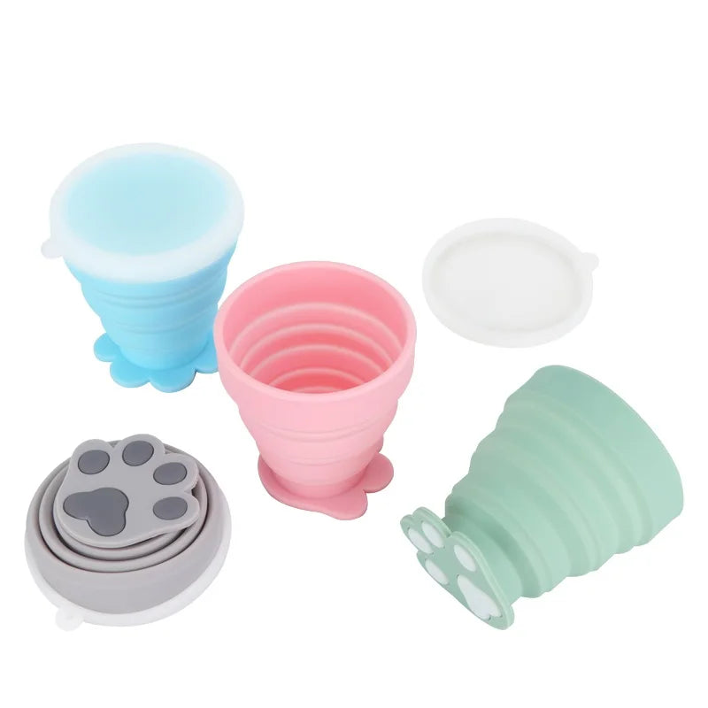 2025 Beauty Clever Portable Leak-proof Claw Travel Camping Folding Silicone Cup Lid