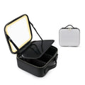 Household Travel Handheld Makeup Cosmetic Bag case with Led Light Mirror Waterproof Material Led Makeup Bag with Mirror Lights