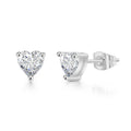 Fashion Cheap Simple Wedding Party Jewelry Shine 3-8mm Brass Zircon Love Heart Stud Earrings for Women