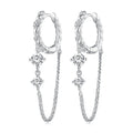 NEW 925 Sterling Silver Exquisite Zircon Ear Buckles Tassel Drop Earrings for Women Jewelry Birthday Party Gift BSE822