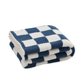 Microfiber Super Fluffy Checkerboard Pattern Double-sided Sewing Knitted Blankets for Home Decoration QPG