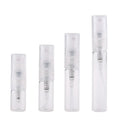 Mini Travel Sample Packaging Cylinder 2ml 3ml 5ml 10ml Refillable Glass Perfume Bottle with Pump Sprayer Screen Printing